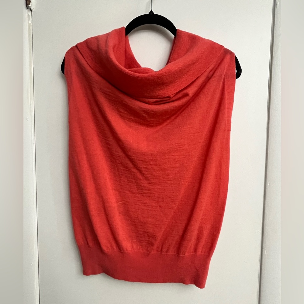 Worth Vibrant Burnt Orange Cowl Neck Sweater